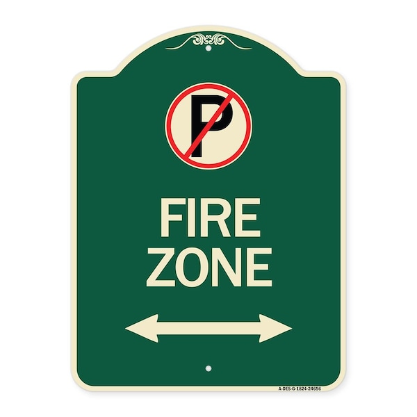 Signmission No Parking and Arrow Pointing Left and Right Heavy-Gauge Aluminum Sign, 24" x 18", G-1824-24656 A-DES-G-1824-24656 - main